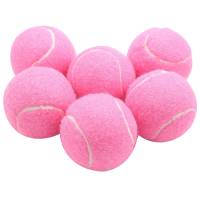 Pelotas de tenis rosas resistentes al desgaste para mujer, pelotas de entrenamiento elásticas de 66mm para principiantes, pelota de práctica de tenis para Club, paquete de 6 piezas - details 0