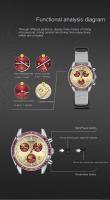 Reloj de Cronómetro de Cuarzo Premium 2025 Diseño Bicolor Oro Campaña y Rojo - details 2