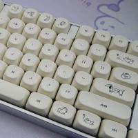 MiFuny-teclas redondas con tema de perro, 129 teclas, sublimación térmica PBT, perfil MOA, teclas para juegos, accesorio para teclados nicales - details 3