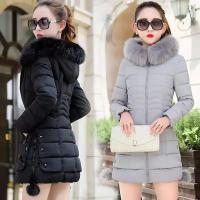 Chaqueta Parka de Invierno para Mujer Cuello Grande de Piel, Abrigo Cálido con Capucha - details 6