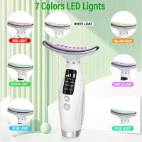 Instrumento de cuello ligero de 7 colores, masaje de belleza para todo el cuerpo, rostro y cuello, tres engranajes, 7 modos con pantalla - details 1