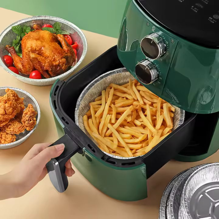 Plato de Aluminio Multiusos 50PCS Resistente a la Temperatura Antiadherente para Freidora de Aire Horneado Práctico Herramienta de Cocina - 1