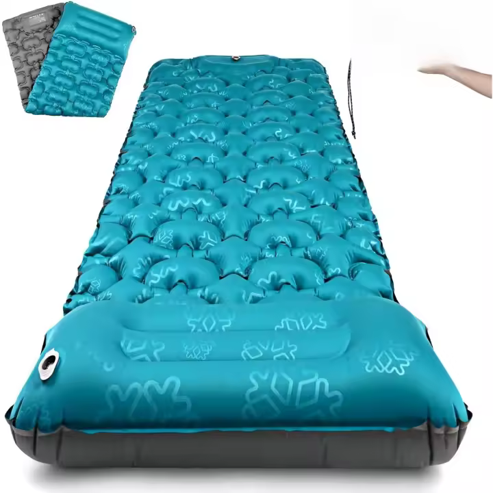 Colchón Inflable Ultraligero Portátil Autoinflable para Dormir y Acampar con Bomba de Pie - 1