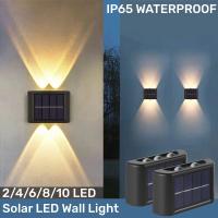 Luz Solar de pared para exteriores, lámpara LED impermeable, iluminación luminosa hacia arriba y hacia abajo, decoración de valla de jardín y balcón, luz Solar - details 1
