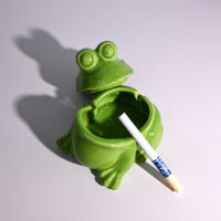 Adorno De Mesa Cerámico Rana Verde Ashtray Figura De Té Accesorio De Interiores Para El Hogar Decoración De Escritorio - details 6