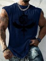 Camiseta sin mangas con estampado de animales para hombre, chaleco con estampado 3D de animales, ropa deportiva diaria, cuello redondo - details 3
