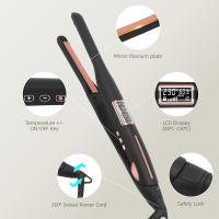 Hierro Plano Mini de 2/5 Pulgadas CkeyiN Calentamiento Rápido de 30s Ideal para Cabello Corto, Barba y Corte Pixie Enchufe de Estándar Europeo - details 5
