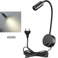 Lámpara LED de pared para cabecera de cama, candelabros de pared para lectura y trabajo de máquina de 4000 V, color negro, 3W, 110 K, 240-220V, 2 unidades por lote - details 5