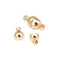 6 juegos de 5MM, 6MM, 8MM, 10MM, 18K, Color dorado, latón, bola ovalada/redonda, collar magnético, pulseras, cierres de conexión, suministros para fabricación de joyas - details 19