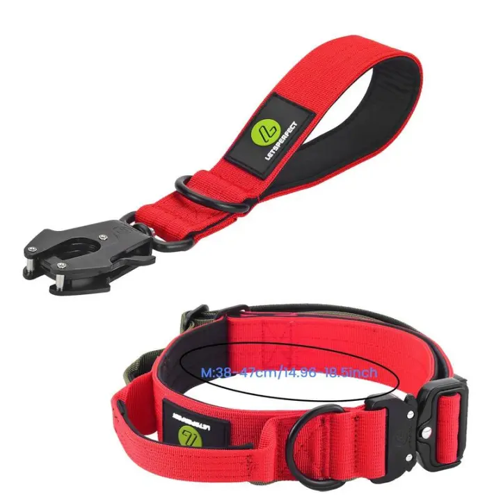 Collar táctico perro, conjunto de correa, mango militar, puede durar, nailon, accesorios entrenamiento caminar para mascotas - 1