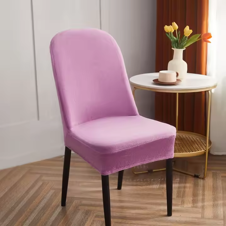Fundas de felpa para sillas de comedor con respaldo curvo, fundas elásticas para sillas modernas, Protector de sillas para el hogar y la cocina - 1