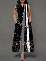 Women's Boho Long Dress Elegant Sleeveless Floral Print Casual Beach Party Summer Dress - details 33