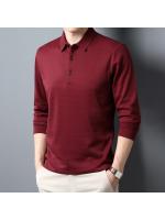 Camiseta Polo Casual Para Hombre Manga Larga Cómoda Verano Top Antigüedades Estilo Sólido Antiarrugas Polyester - details 8