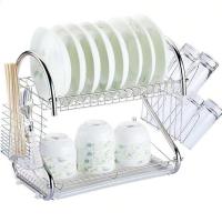 Escurridor de tazas de Metal para ahorro de espacio, soporte estable para platos duradero en forma de S de 2 niveles, palillos - details 6