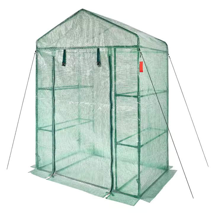 Invernadero SucceBuy 4.6 x 2.4 x 6.7 pies Cubierta de PE de Alta Resistencia Ventanas y Puertas - 1