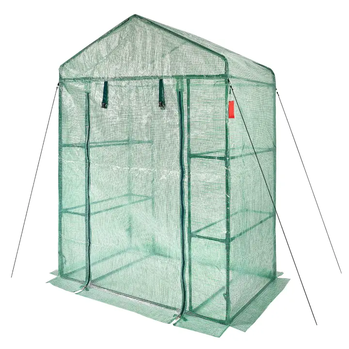 Invernadero SucceBuy 4.6 x 2.4 x 6.7 pies Cubierta de PE de Alta Resistencia Ventanas y Puertas - 1