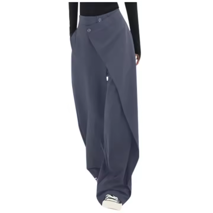 Moda st Pantalones largos y anchos para mujer Vestido de negocios informal irregular - 1