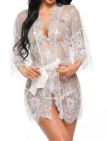 Ropa de dormir erótica transparente con cuello en V, lencería para mujer, Babydoll, disfraz de Tanga, bata tipo kimono, ropa de dormir de encaje, vestido Sexy - details 11