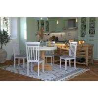 2 sillas de comedor Kansas |   Estructura de madera lacada |   Asiento tapizado en tela gris |   Diseño moderno y sencillo |   Sillas para comedor, salón, cocina |   Color Blanco - details 1