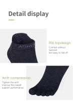 Calcetines Cortos de Cinco Dedos de Lana Merino AONIJIE E4822 para Correr y Maratón de Deporte Ático de Corte Bajo y Toesocks - details 13