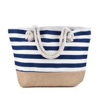 Bolsa de playa a rayas 2024, bolso de hombro para las axilas, bolso de lona informal de gran capacidad. - details 5