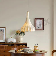 Tomaxin Lámpara colgante de seda LED 60CM Estilo wabi-sabi para dormitorio B&B restaurante sala de estar hotel Metal 220V Interruptor otros - details 5