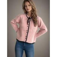 Elegante con cuello redondo y top de ganchillo a rayas sueltas para mujer - details 6