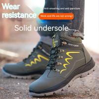 Botas con punta de acero para hombre, zapatos de trabajo indestructibles a prueba de taladros y golpes, botas de seguridad de invierno - details 3