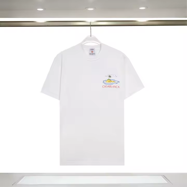 Camiseta de Verano de Algodón Puro Ajuste Suelto, Cuello Redondo, Estilo Casual para Hombres - 1