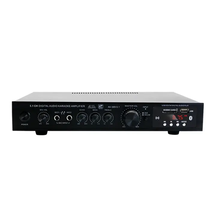 Amplificador HIFI de 5,1 canales, Subwoofer de alta potencia para teatro en casa, Radio Bluetooth para exteriores, enchufe de la UE - 1
