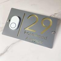 Placa de Dirección de Casa Moderna de Acrílico Gris Brillante Personalizada para Decoración de Pared Ideal para Meubles y Hardware - details 9