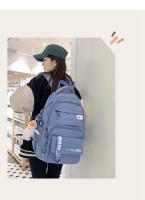 Mochila informal de gran capacidad nueva versión coreana pequeña mochila fresca y de moda Mochila japonesa simple de color sólido - details 7