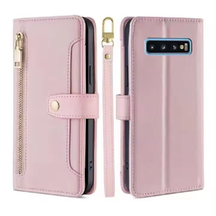 Funda de teléfono de cuero magnética multifuncional para Galaxy S10, funda protectora con cremallera, 4G, de moda - 1