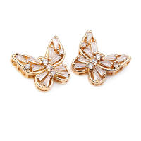 Colgantes de Mariposa de Bronce Dorado 18K Collar Aretes Accesorios de Joyería DIY - details 12