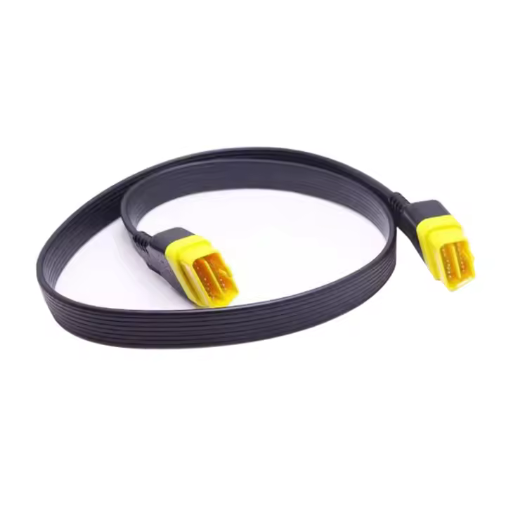 Interfaz 16 pines macho a macho OBD 2 adaptador completo 16 pines coche OBD2 Cable de extensión 60cm extender adaptador de conector OBDII - 1