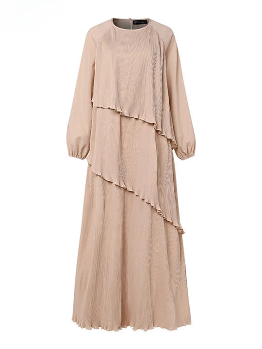 Moda musulmana, Abaya de retazos, batas para mujer, manga farol, plisada, capas, vestido maxi islámico, hiyab elegante, vestido plisado.