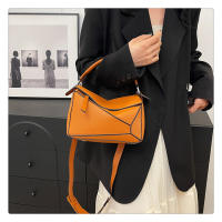 Bolso de mano con patrón de lichi, bandolera de hombro, gran capacidad, geométrico, rompecabezas francés, nuevo - details 9