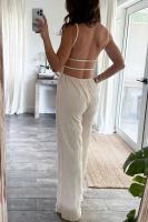 Mono de Manga Desechada para Mujer Denim Elegante sin Mangas con Espalda Descubierta - details 2