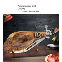 Estante de jamón dedicado Acero inoxidable304Accesorios de madera maciza importtada Zócalo vino Show Stand - details 7