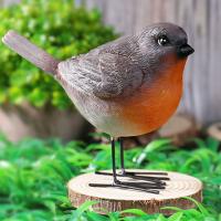 Estatua de pájaro Robin de estilo nórdico duradera, estatuas de pájaros de jardín hechas a mano, adorno de resina para patio, jardín de hadas - details 1