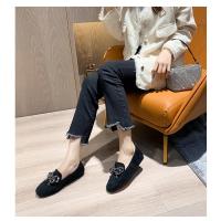 Zapatos planos de piel de visón con lazo de cristal para mujer, mocasines de algodón de felpa cálidos, cuentas de cordones de punta cuadrada, Invierno - details 8