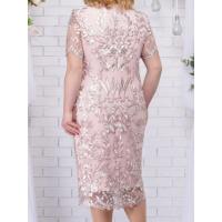 Vestidos de verano de talla grande 4xl 5xl para invitados de boda, vestidos de fiesta formales ajustados elegantes florales de encaje de manga corta para mujer - details 2