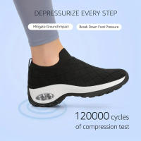 Zapatillas de moda para mujer Fly Weave One Foot Estribo Zapatos Casuales Transpirable Simple Air Cushion Zapatillas - details 4