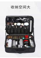 Bolsa de maquillaje portátil de gran capacidad para maquilladores profesionales, tatuajes, decoración de uñas, estuche de almacenamiento multifuncional - details 3
