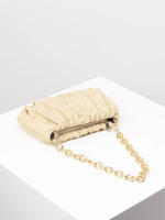 Bolso de hombro tejido Vintage, bolsa de nube plisada, bolso de cadena de Metal, monedero de paja para vacaciones de estilo playero - details 22