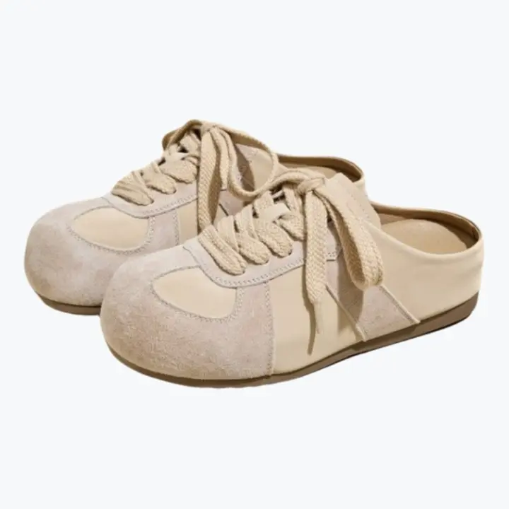 Suela gruesa 3 cm altura interior aumento bolsa cabeza media zapatillas mujer verano desgaste 2025 nuevas sandalias feas y lindas de un pedal zapatos Boken - 1