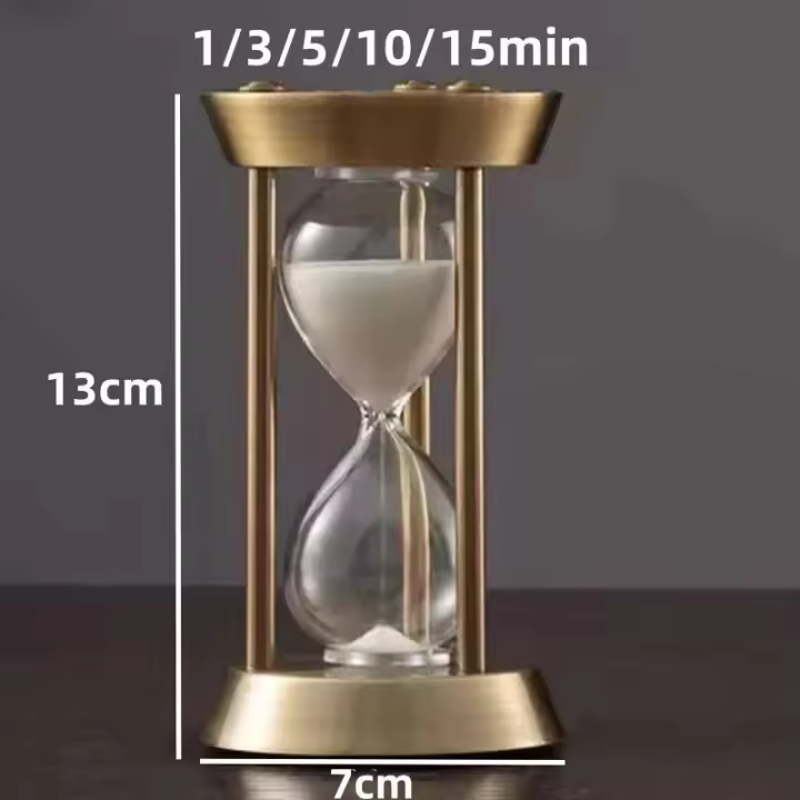 Reloj de Horas de Vidrio Hecho a Mano Retro Europeo Temporizador Clásico de Metal con Arena Creativa Decoración de Escritorio Regalo - 1