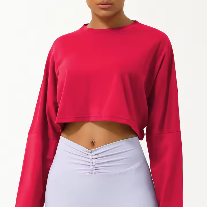 Polo de Yoga de Nylon Cuello Redondo, Ajuste Suelto, Transpirable para Entrenamiento - 1
