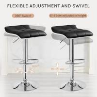 Taburetes de Cocina Giratorios 360° Altura Ajustable con Reposapiés Taburetes Altos con Asiento PVC para Comedor, Salón y Cafetería Negro+Negro - details 59