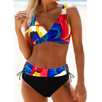 Conjunto de bikini con realce para mujer, traje de baño Sexy a rayas de colores, con sujetador acolchado, ropa de baño femenina - details 9